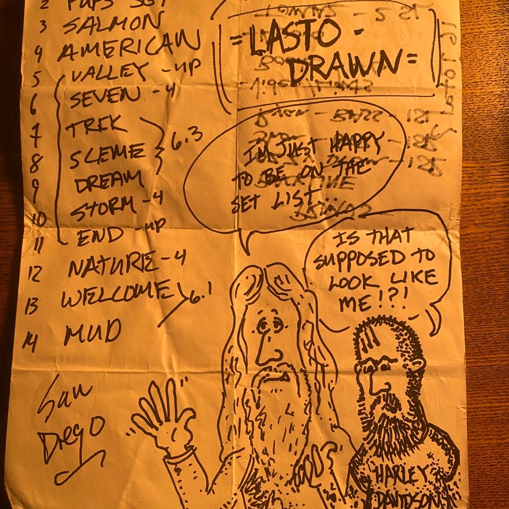 Les claypool Hand drawn set list